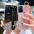 Чехол с ремешком на запястье для Redmi Note 11 10S 10 Pro Max 9 S, чехол для Xiaomi Mi 12 11T 10T Lite poco X3 Pro NFC F3, блестящий чехол для телефона