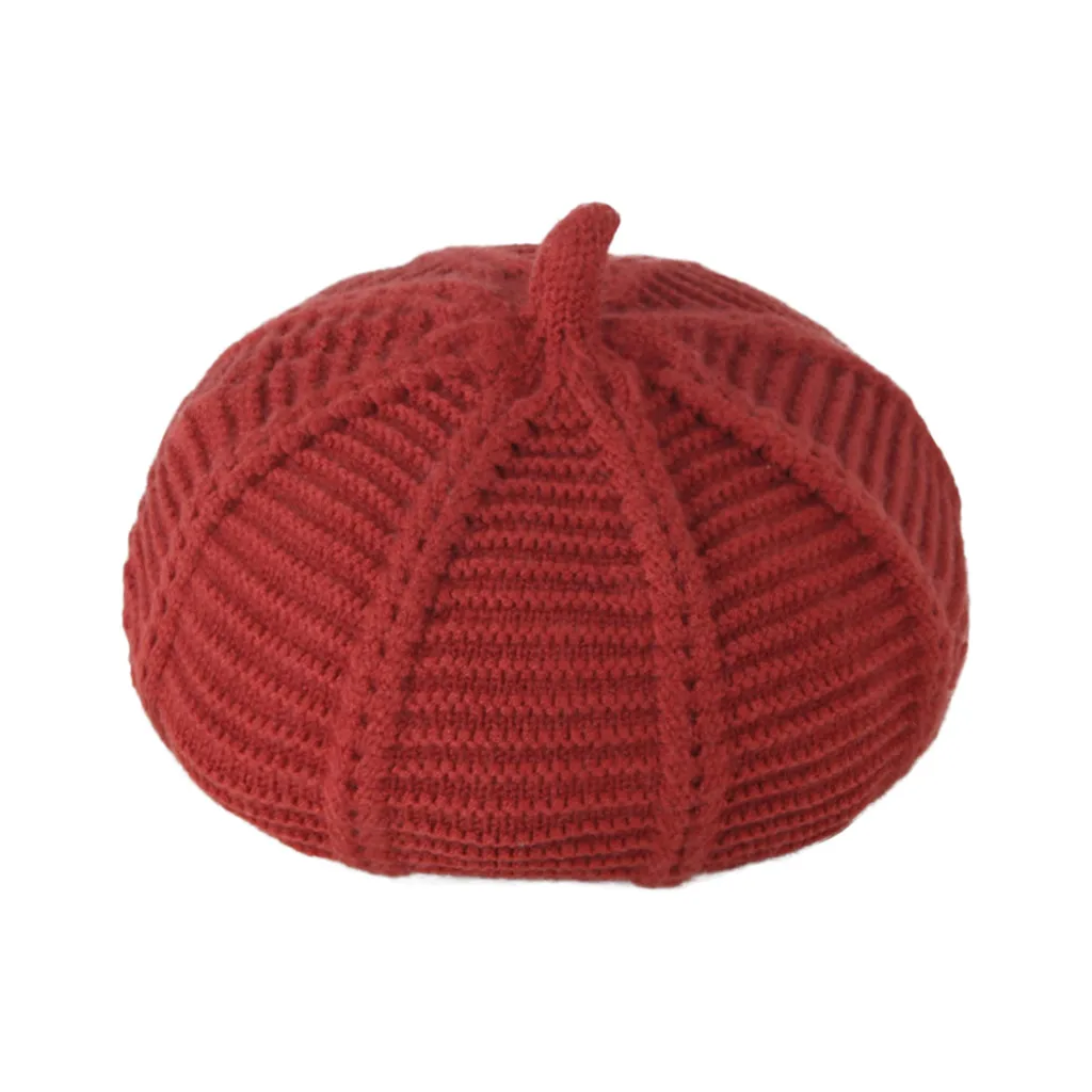 G Детский берет gorras, одноцветная полоска, шерстяная вязаная шапка в виде тыквы, boalar shlyapa Sombrero de nigno Czapka dziecienca sea4 - Цвет: G