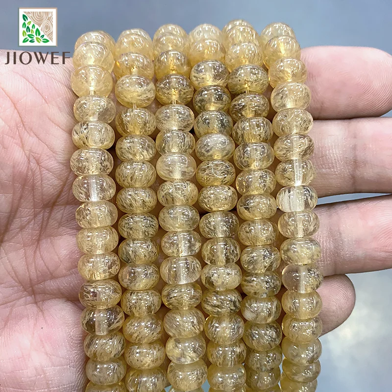 Натуральные гладкие золотистые цитриновые кварцевые круглые бусины-разделители