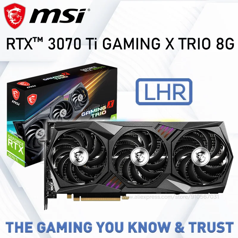 

GDDR6X MSI GeForce RTX 3070 Ti GAMING X TRIO 8G Video card 256bit 8pin+8pin RTX 3070Ti Gaming Graphics Card Computer Cooling New