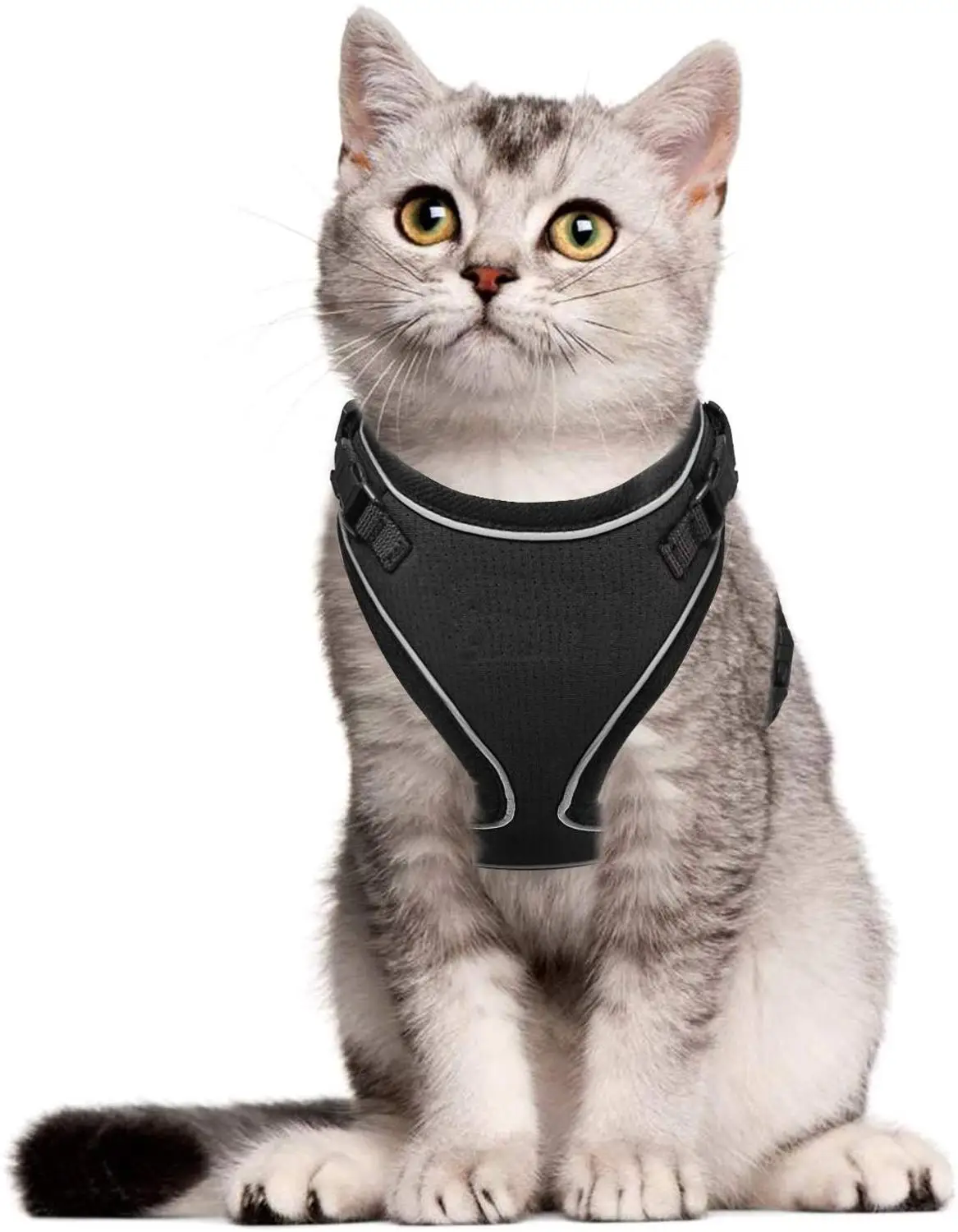 

PET-K9 Cat Harness Escape Proof Small Cat Harness Soft Mesh Harness Adjustable Cat Vest Harness with Reflective Strap Metal Clip