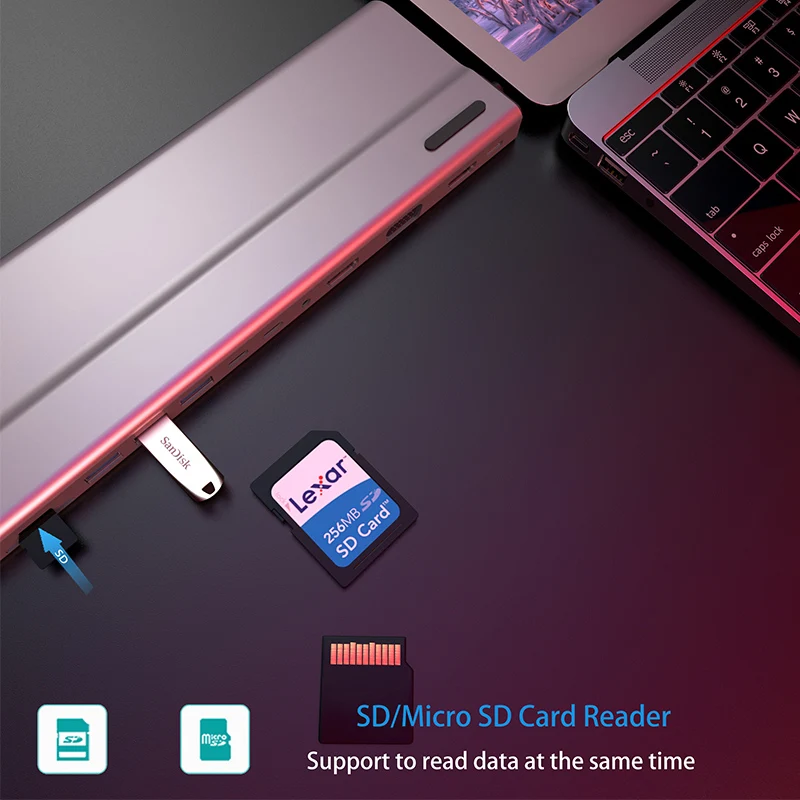 Док-станция 14 в 1 с Usb 3 0 Type C док-станция USB c на HDMI VGA TF/SD кардридер RJ45 PD аудио для MacBook