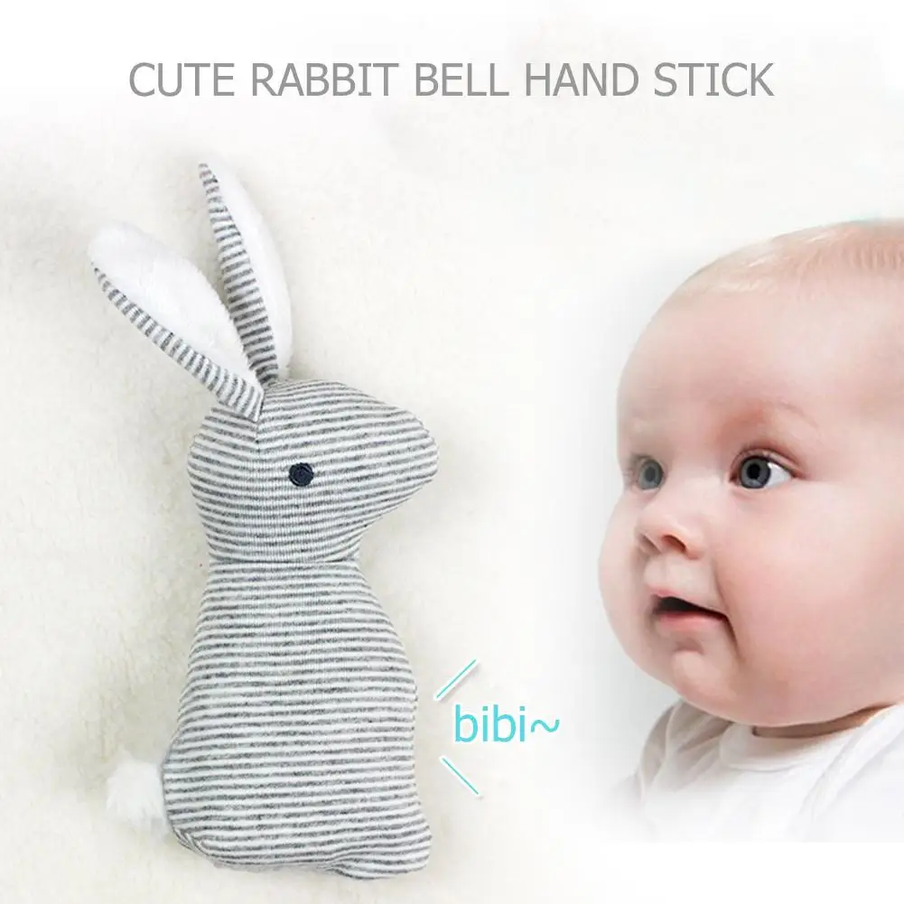 

Baby Rabbit Cute Long-Eared Baby Rabbit Hand Rattle Multifunctional Baby Stuffed Plush Toy BB Sound Baby Hand Rattle Toy