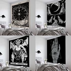 Одеяло с рисунком Таро, солнце и луна, индийская мандала, гобелен на стену, богемский Цыганский психоделический гобелен