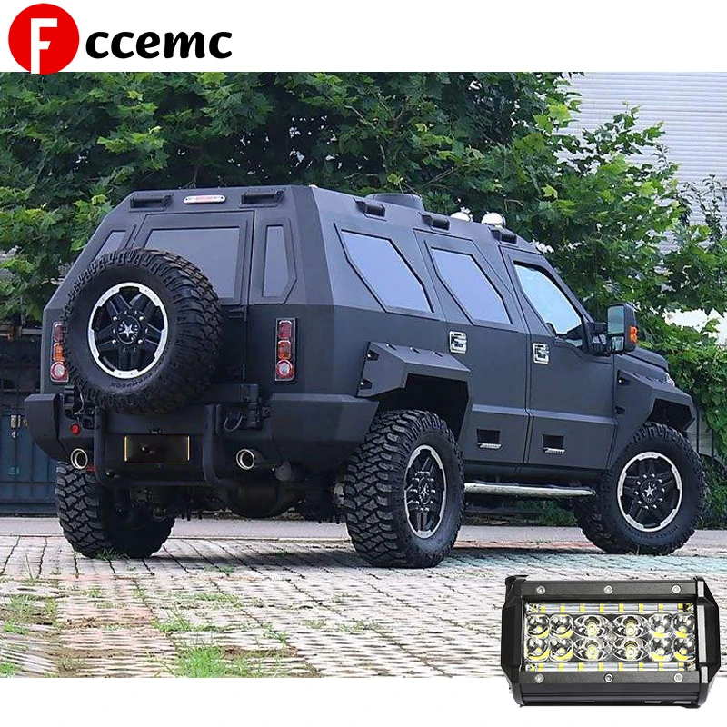 

Fccemc Headlight 3 RowsFor Off Road Trucks Tractor Water proof Assessories Car1 68W12V 24VWorkDrivingSuper BrightBarLED5inchLamp