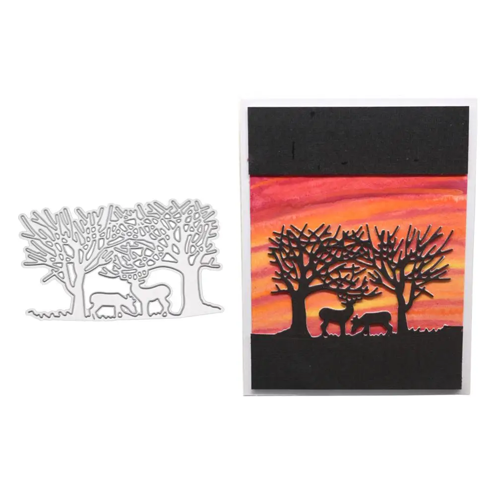 Два оленя/лес/творческий фон поздравительная открытка украшения поделки и