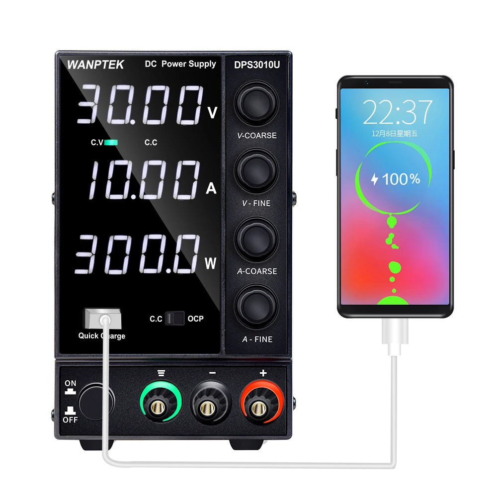 Fonte de Alimentação de Laboratório Banco de Laboratório Fonte de Alimentação Wanptek Comutação Ajustável Led Digital 30v 10a ac 220v 110v Diy Dps3010u dc