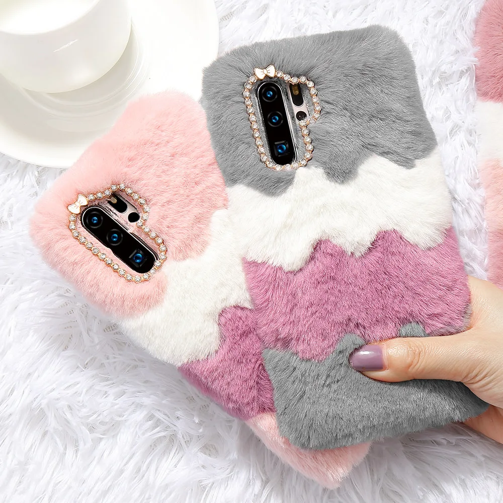 Роскошный мягкий пушистый теплый чехол LAPOPNUT для девочек HUAWEI P30 Lite Nova 4e Mate 20 Pro P20