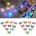 Светодиодный настенный светильник, светящаяся бабочка, украшение, стерео, цветочный тип, случайный пластиковый переключатель, пастельный светильник для гостиной, для детей, 1 шт.