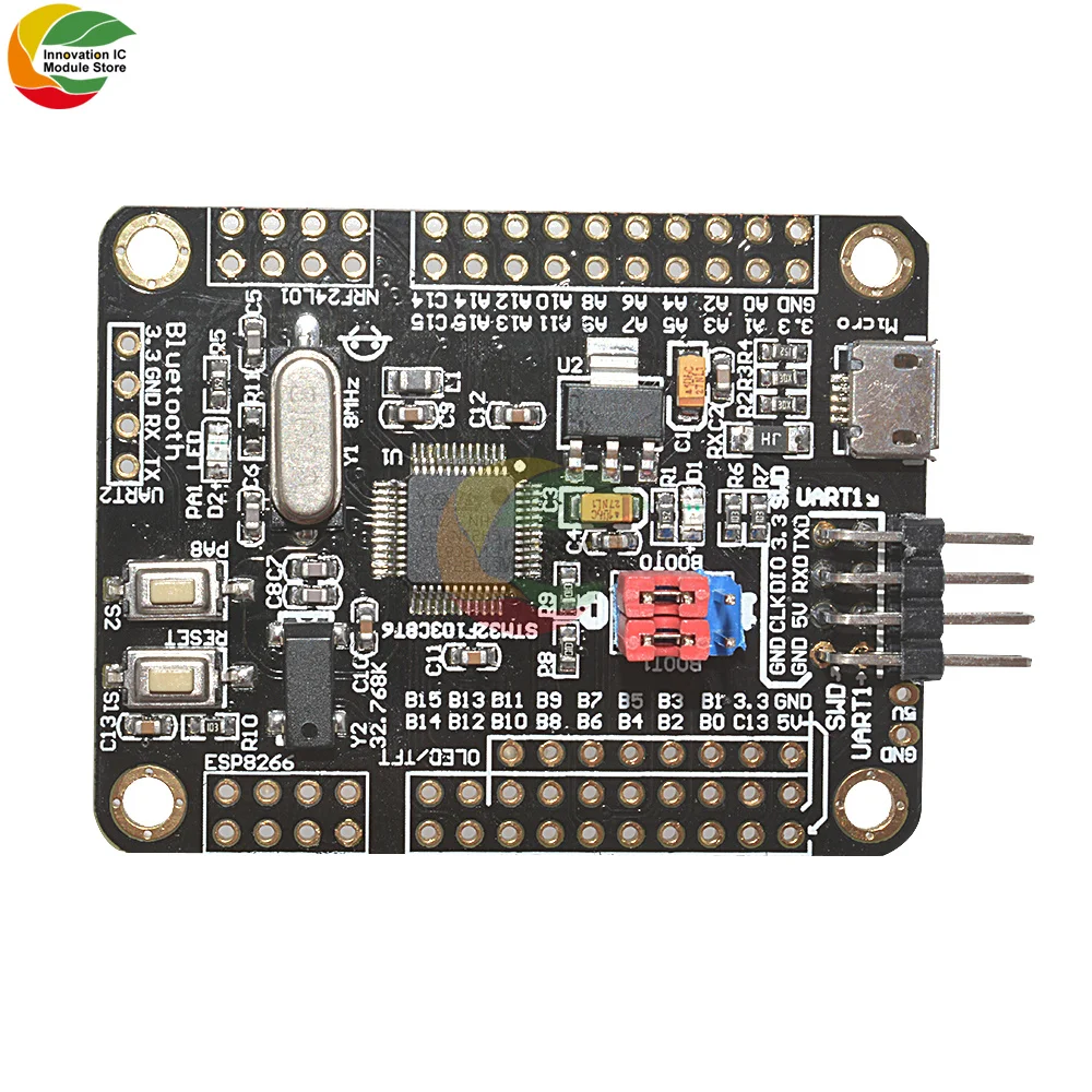 Макетная плата Ziqqucu Mini STM32F103C8T6 ARM STM32 51 с модулем Core Wi-Fi ESP8266 Интерфейс NRF24L01 кабелем |
