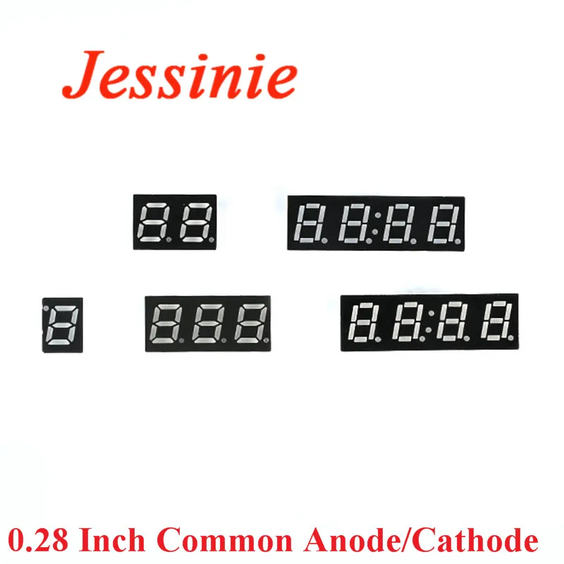 10 штук 0,28-дюймовый цифровой трубчатый светодиодный дисплей 1 бит 2 3 4 часов общий анод катод 0,28" 7-сегментный светодиодный дисплей DIY красная плата на.