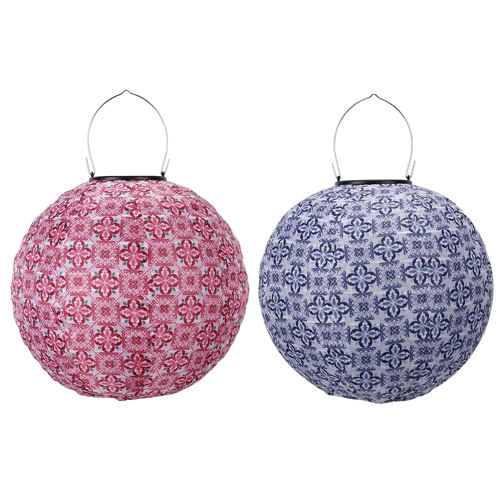 

LED Solar Lantern Lamp Waterproof Color Painting Lantern Outdoor Hanging Lights Chinese Traditional Style Ornament Decor