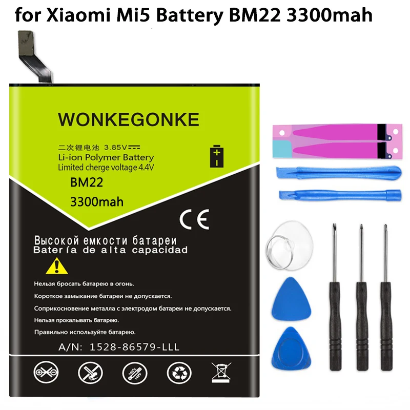 Аккумулятор WONKEGONKE BM22 для Xiaomi Mi 5 Mi5 Сменные Аккумуляторы на мобильный