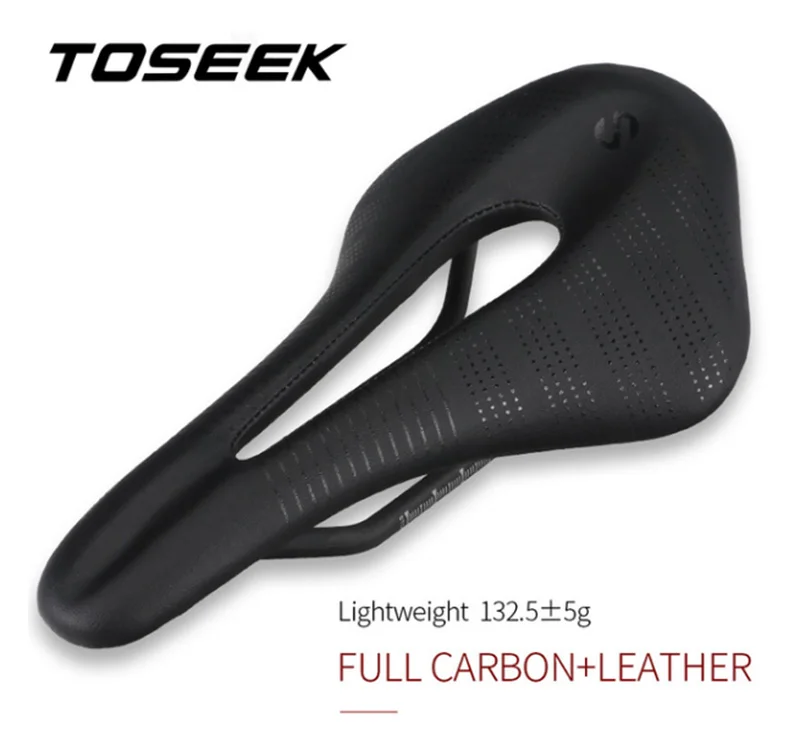 Mountain Bicycle Saddle TOSEEK Full Carbon Road Bike Seat MTB Carbon Fiber Saddles Seat Super-light Cushion