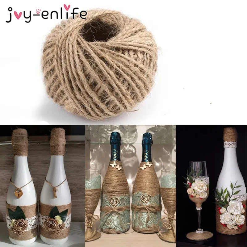 30 метров натуральный джутовый шнур-шпагат из пеньковой веревки свадебное
