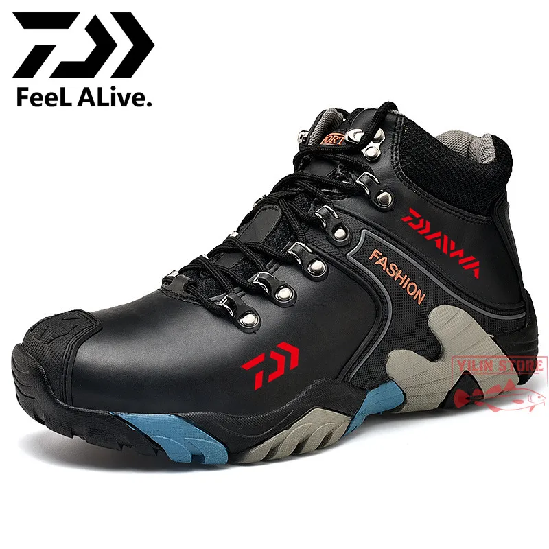 

Daiwa Fishing Shoes Winter Men Outdoor Hiking Anti-skiing Shoes High-top Warmth and Velvet Martin Boots Waterproof Fishing Shoes