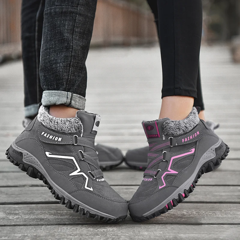 

Men women shoes thickened and velvet couples outdoor hiking and running universal wear-resistant winter 2020 new sports shoes
