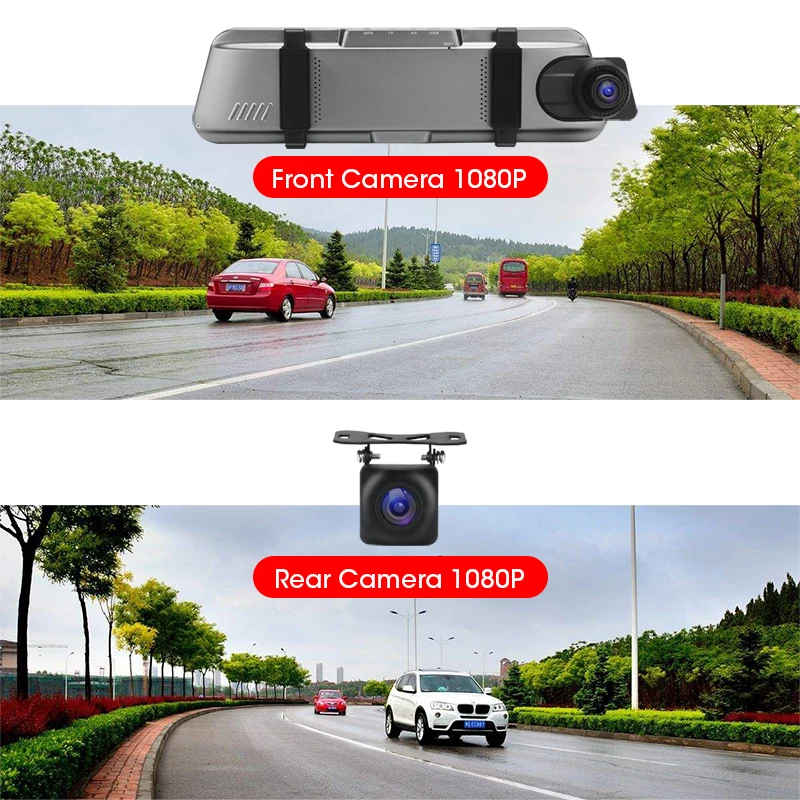 JMCQ 10 &quotАвтомобильный видеорегистратор с сенсорным экраном потоковый медиа 1080P