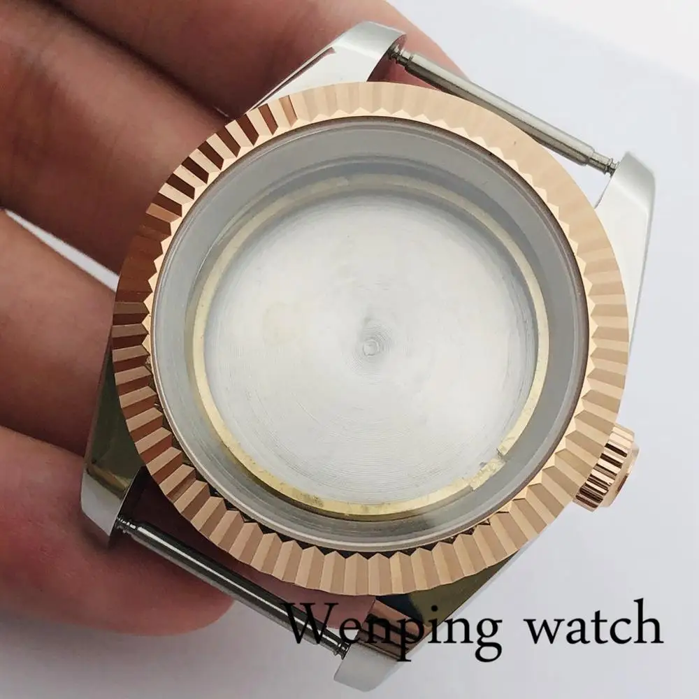 Bliger 39 мм стерильный чехол розовое золото ободок сапфировое стекло подходит для ETA