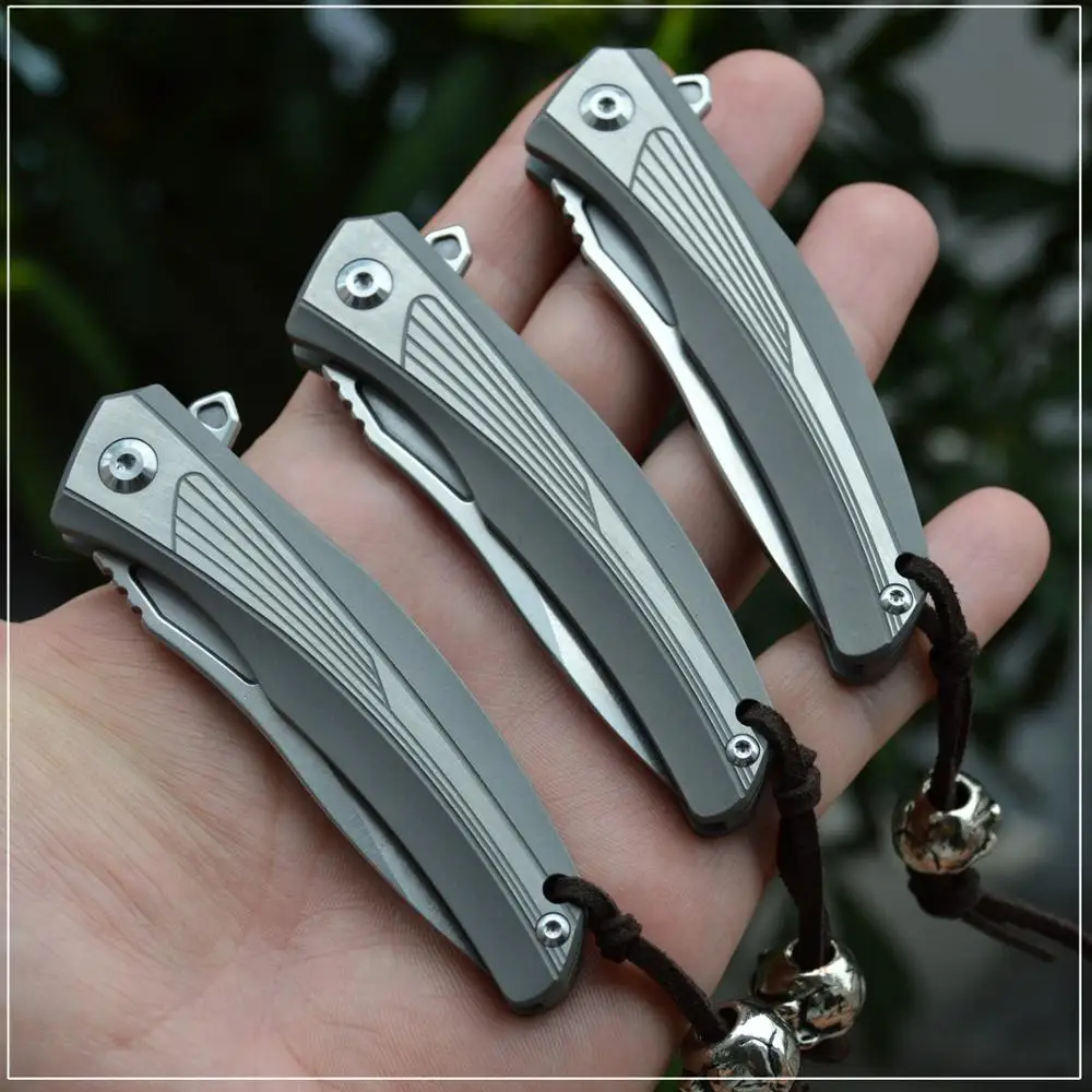 ФОРСЕЙЛ-M390 Складной нож с клинком из порошковой стали, с рукояткой из титанового сплава, с керамическими шарикоподшипниками КВТ, для использования на открытом воздухе, как инструмент для повседневной носки.