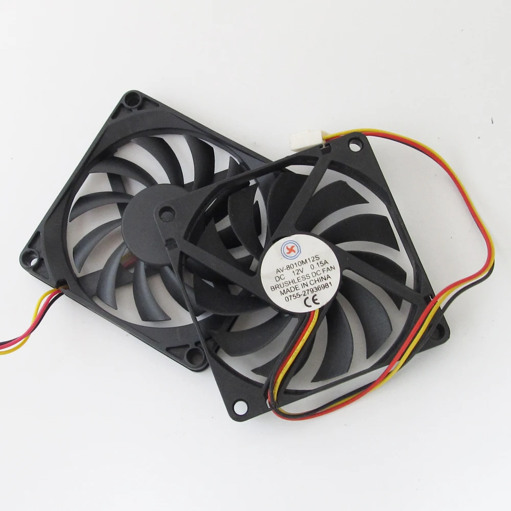 1 шт. Бесщеточный Охлаждающий вентилятор постоянного тока 80x80x10 мм 8010 11 лезвий 12V