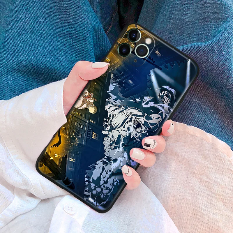 attack on titan season 4 anime silicone phone case for iphone se 6 6s 7 8 plus x xr xs 11 12 mini pro max glass cover shell free global shipping