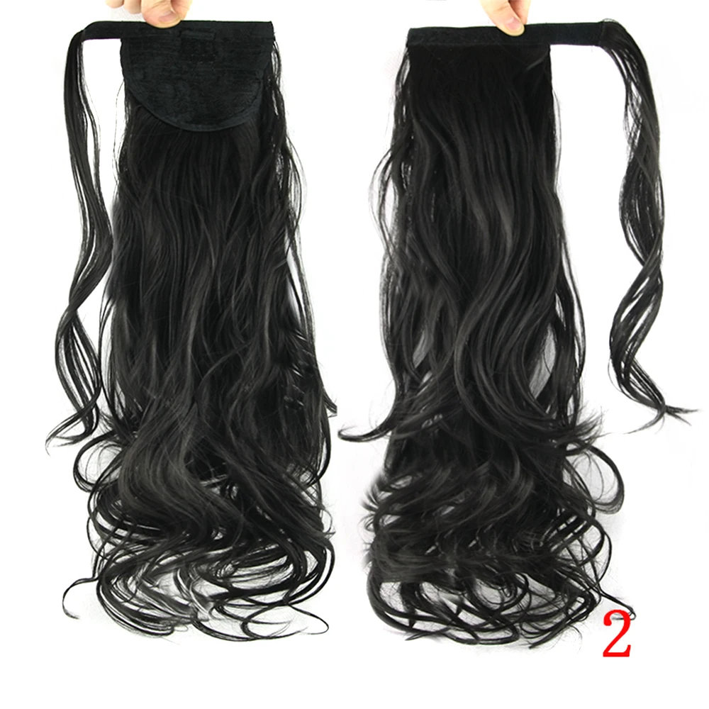 Curly 2 Soowee 22 дюймов длинные прямые синтетические волосы конский хвост накладные волосы шиньон Феи хвост шпильки - Цвет: Curly 2