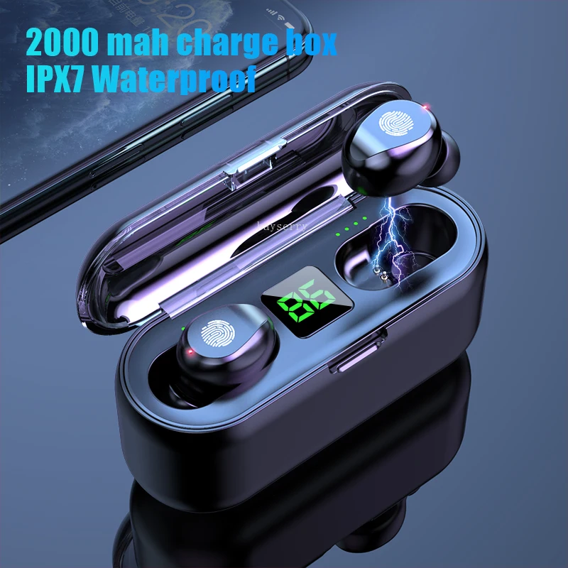 TWS HIFI беспроводные наушники Bluetooth 5 0 мини наушники-вкладыши Спорт Бег 2000 мАч