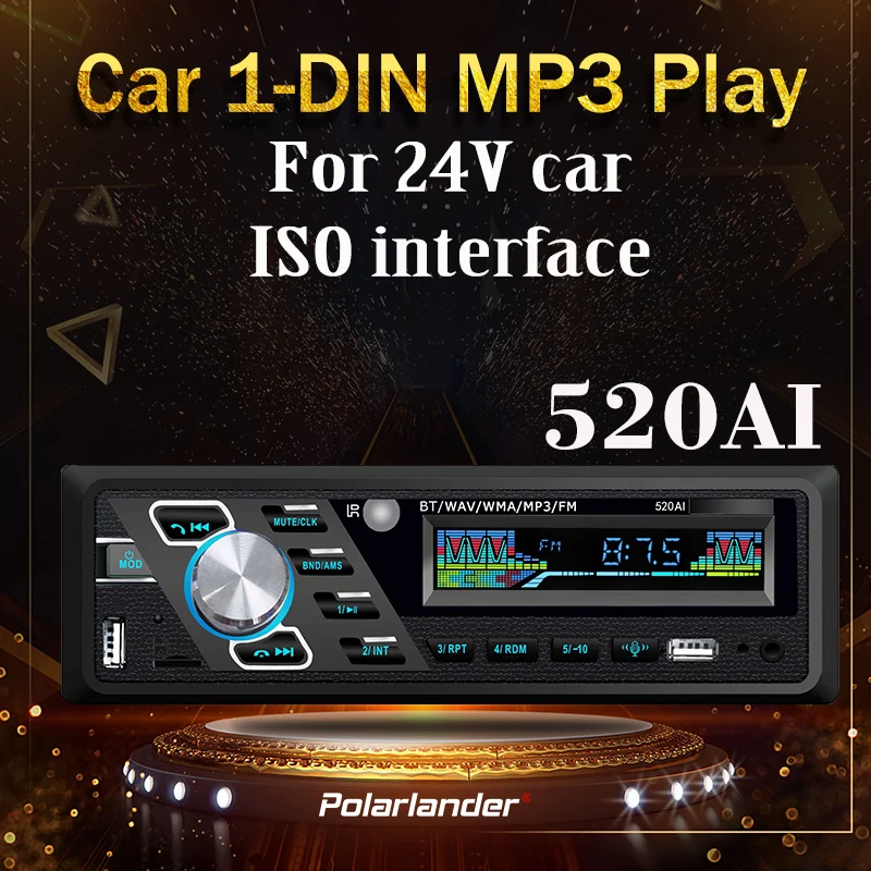 

AUX аудио вход светодиодный дисплей Bluetooth AUX аудио вход ISO Интерфейс O СВЕТОДИОДНЫЙ цветной экран Автомобильный MP3-плеер карта радио хост 24 В