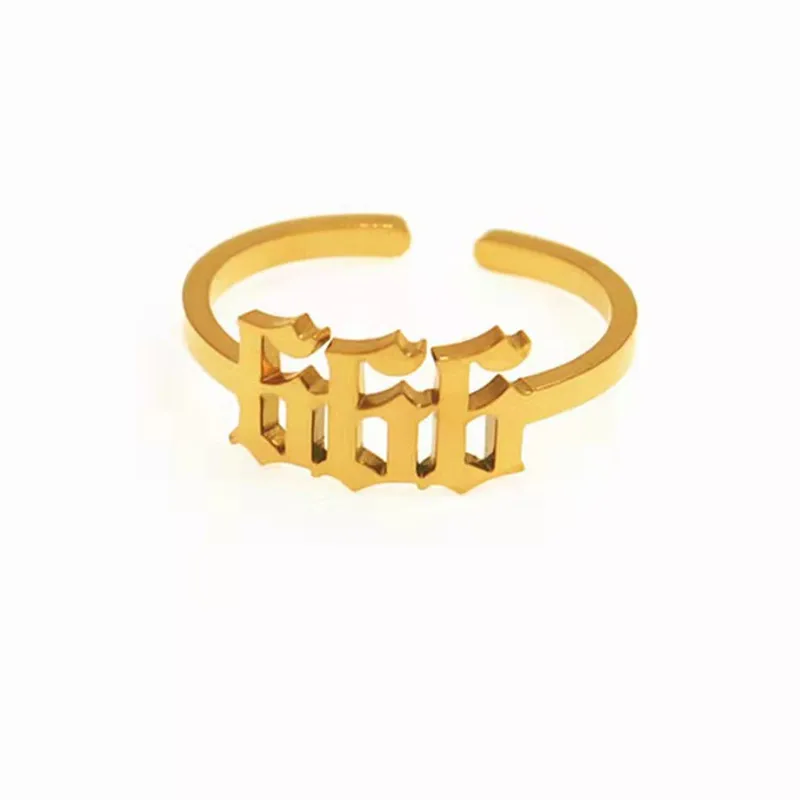 

Customized Number Ring Stainless Steel Simple Fashion Personalized Angel Number Ring Men And Women Adjustable Opening Ring