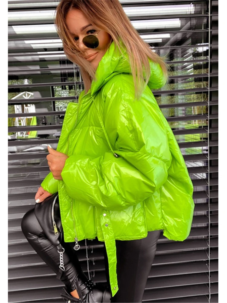 

Women's Jacket Oversized Puffer Coat Spring Autumn Female Clothes Streetwear Plus Size Outerwear Zip Up Desigual Elegant Parka