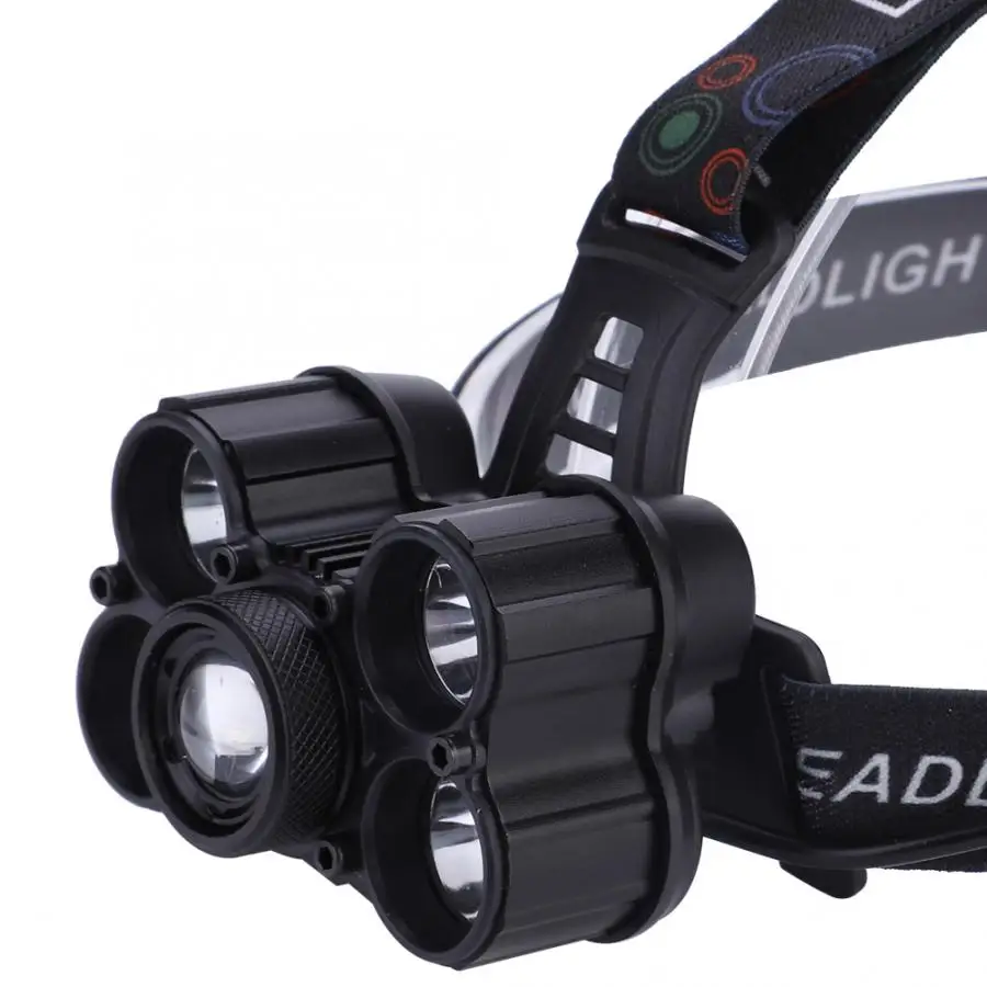 Супер яркий 4000лм 5 светодиодов USB налобный фонарь масштабируемый головной