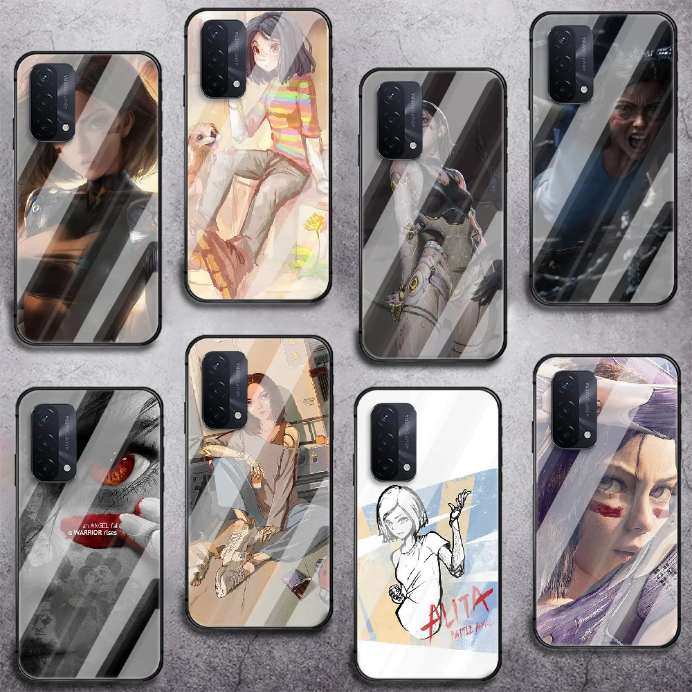 

Anime Alita Battle Angel Cool Phone Tempered Glass Case Cover For oppo realme find a x c xt gt 2 53 3 6 7 50 11 i Pro 4g 5g Tpu