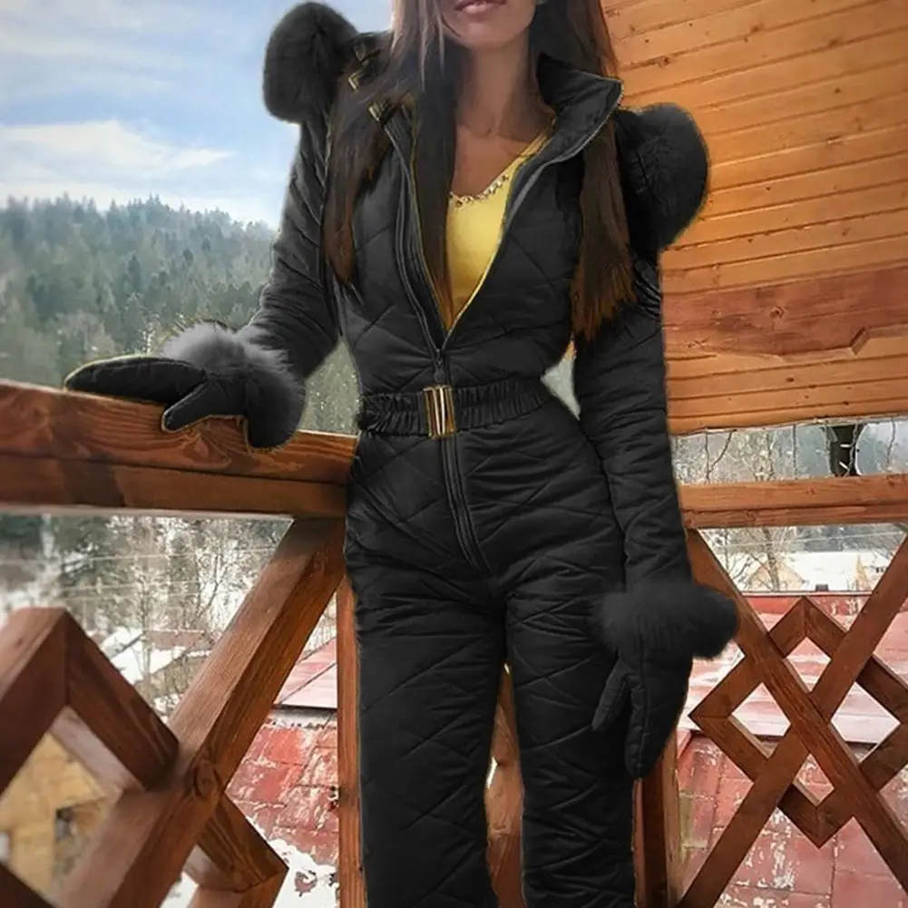 Женский зимний теплый комбинезон для спорта на открытом воздухе модные брюки