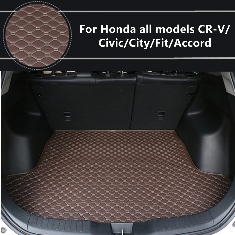 

Плоская сторона Коврики для багажника для Honda CR-V Civic Город Fit (2007-2021 год) Accord автомобильные коврики Водонепроницаемый загрузки ковры