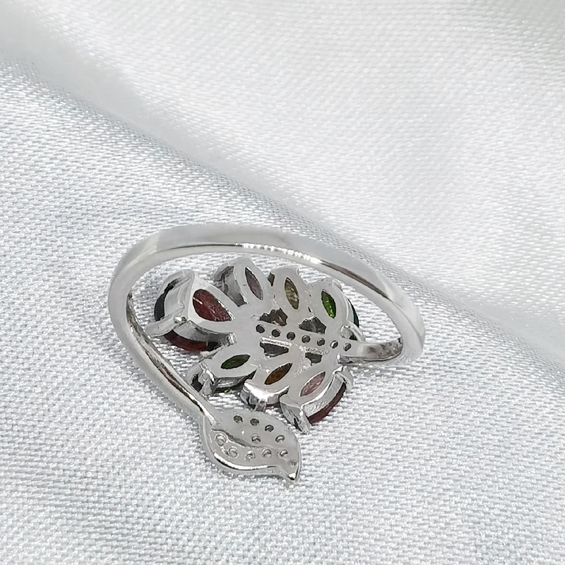 MeiBaPJ натуральный турмалин модный красочный камень простое кольцо для женщин