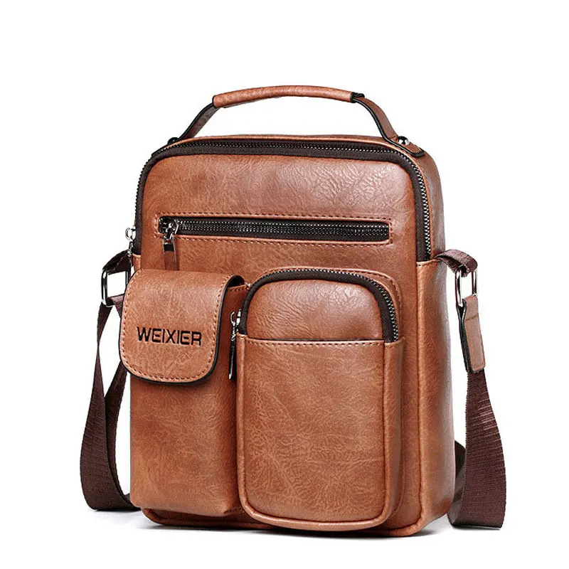 

2021 New Mens Leather Small Messenger Bag Satchels Office Packs Male Casual Crossbody Shoulder Bag for Travel Bags Handbag Male