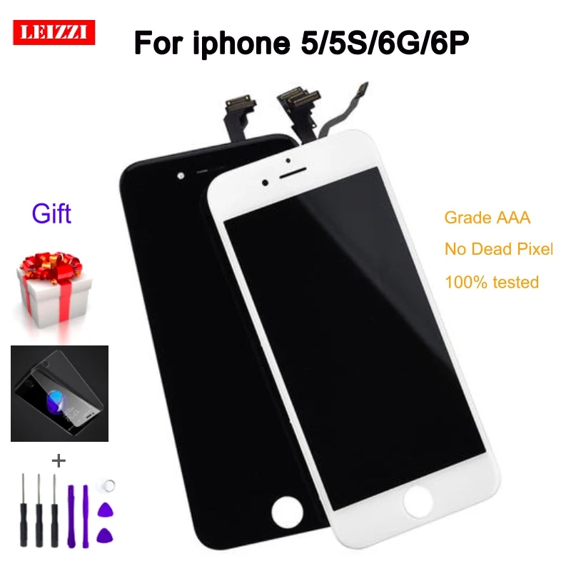 Класс AAAAA для iPhone 5 5S 6 lcd кодирующий преобразователь сенсорного экрана в сборе 6P