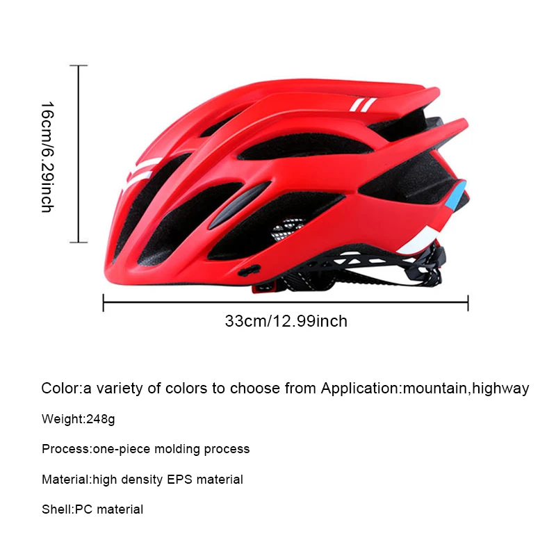 

Bicycle Helmet Riding Equipment Helmet Multi-Color Men'S Riding Helmet Integrated-Mold Lightweight Breathable Men Mountain Bike