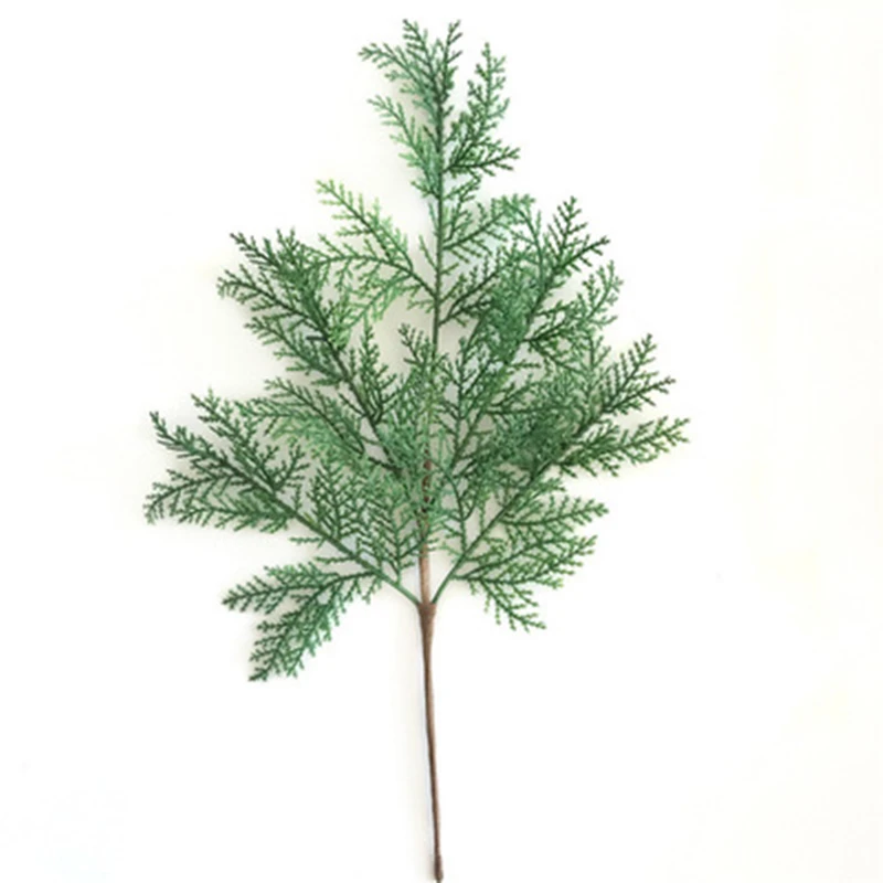 

Simulation Pine Tree Cypress Leaves Short Branch Artificial Plants Christmas Decoration DIY Garland Wreath Making Material