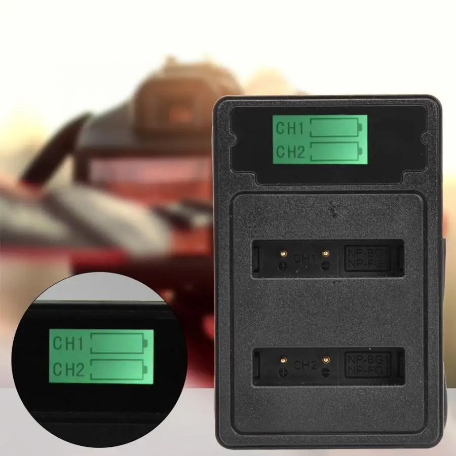 NP-BG1/FG1 Camera Battery Charger Double Charging Slot with LCD Display for Sony H7 HX5C HX7 HX9 HX30 WX10 WX1 T20 T100 H50 | Электроника