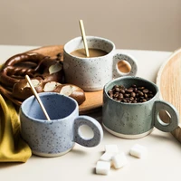 nordic creative coffee cups glazed ceramic milk cup microwave dishwasher safe tea mug with round handle modern kitchen drinkware