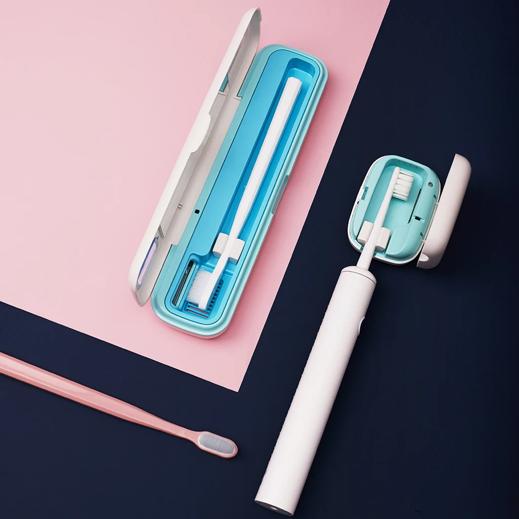 

Toothbrush Sanitizer Case Mini Travel Electric Toothbrushes Sterilizer White