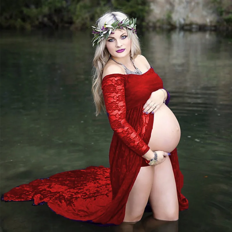 Кружевное платье с длинным рукавом для беременных; реквизит для фотосессии; платья для беременных; платье макси; платья для беременных женщин; одежда
