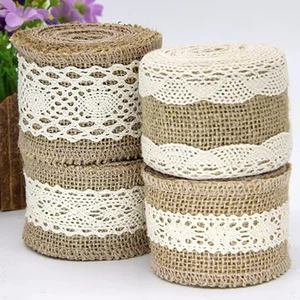 2 млот, ширина 5 см, натуральные джутовые рулоны, ткань, ленты с хлопковым кружевом, орнамент, мешковины, украшение для вечеринки и свадьбы