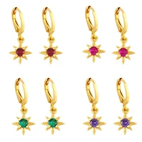 vintage simple stylish hexagram star hoop earrings for girls trendy women accessories wedding daily wear statement jewelry gift