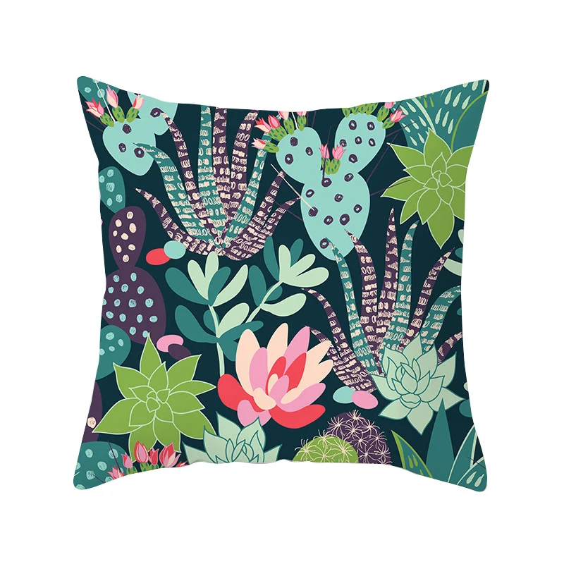

45*45CM Pillowcase New Cactus Pattern Printed Pillowcase Home Sofa Pillow Cushion Cover Decorative Pillow