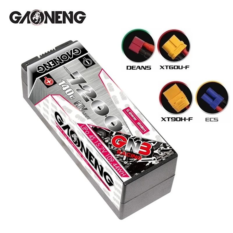 

GNB GAONENG 7200mAh 4S 15.2V 140C/280C Hardcase lithium battery for 1:8 1/8 RC Car Four Drive Off-Road Boat