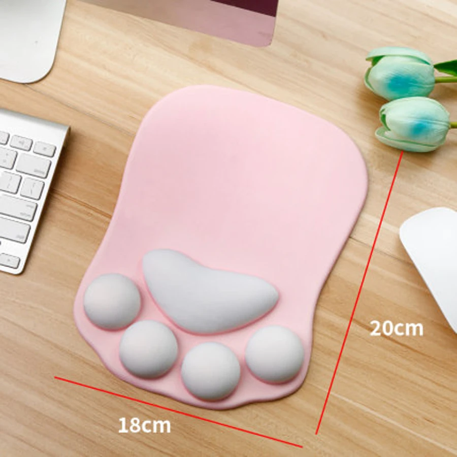 

20cm*18cm Creative Cute Cat Paw Wrist Mouse Pad Office Animation Cartoon Girl Adorable Home Mouse Pad For PC Laptop