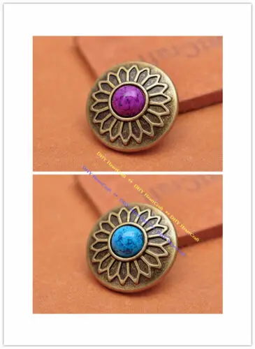 7X смешанные цвета латунный цветок кожевенное ремесло седло головной убор